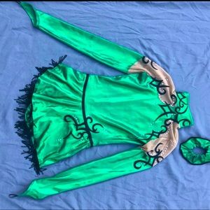 Emerald Green Metallic Rhythmic Gymnastics suit